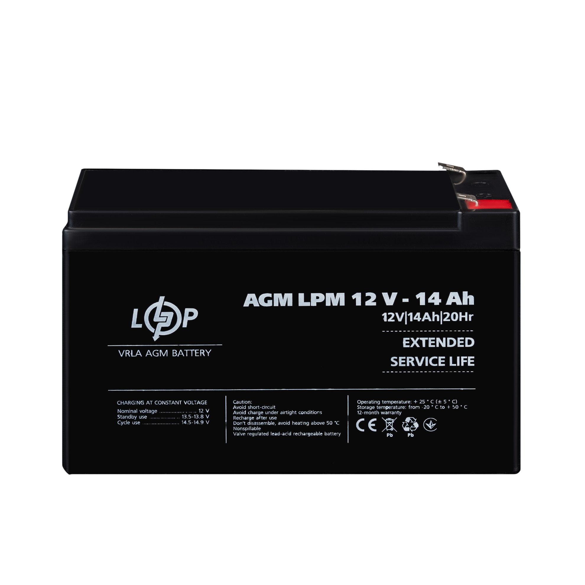 Акумулятор AGM LPM 12V 14 Ah - фото 2