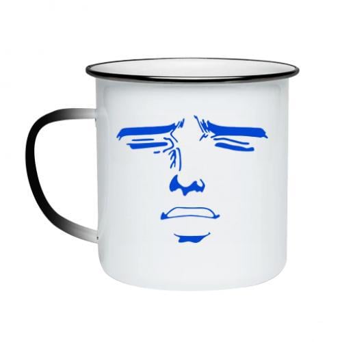 Чашка хамелеон эмалированная Лицо аниме 300 мл Белый (10545463-1-20600)