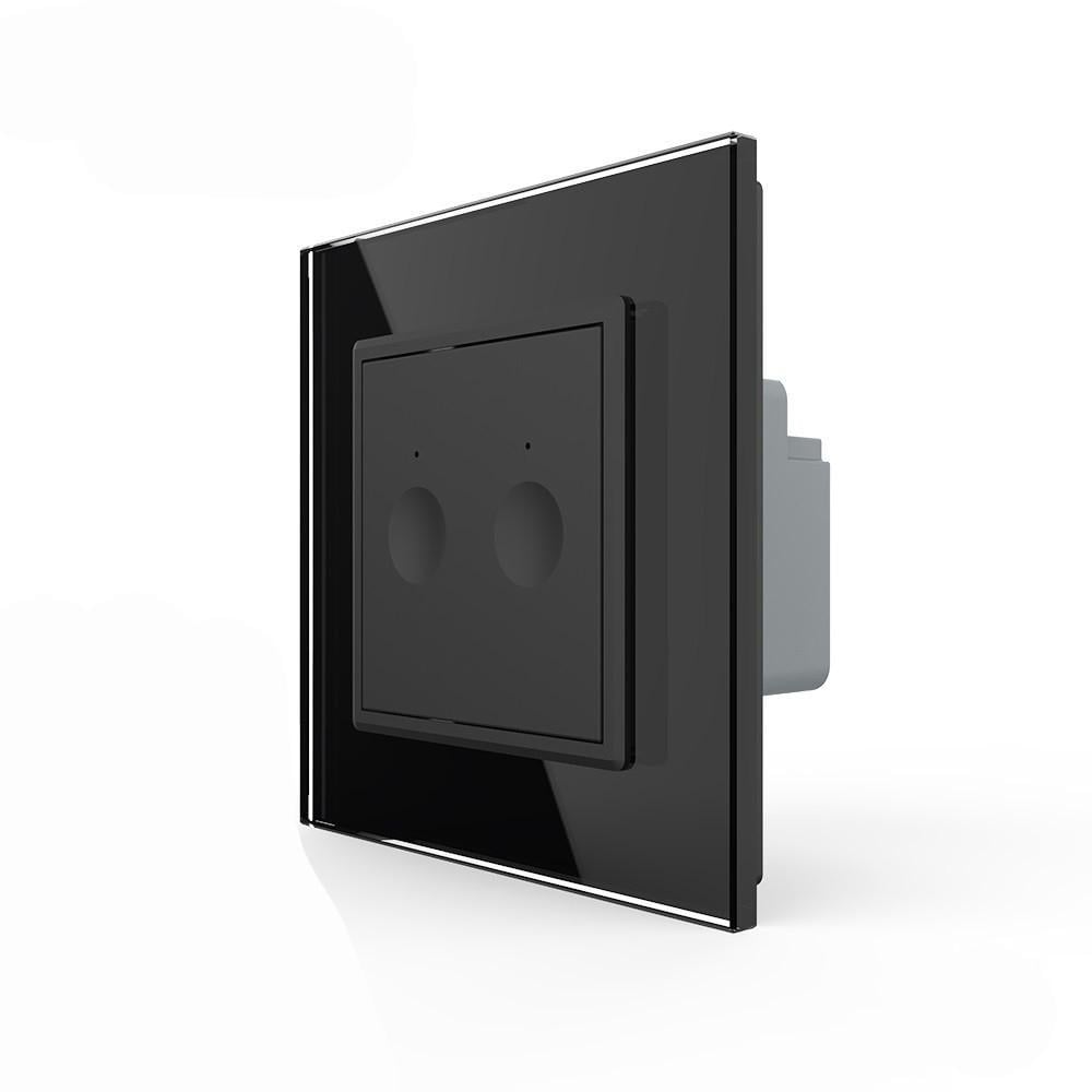 Выключатель сенсорный Livolo ZigBee для ролет Sense Черный (VL-C7FC2WZ-2BP) Выключатель сенсорный Livolo ZigBee для ролет Sense Черный (VL-C7FC2WZ-2BP)