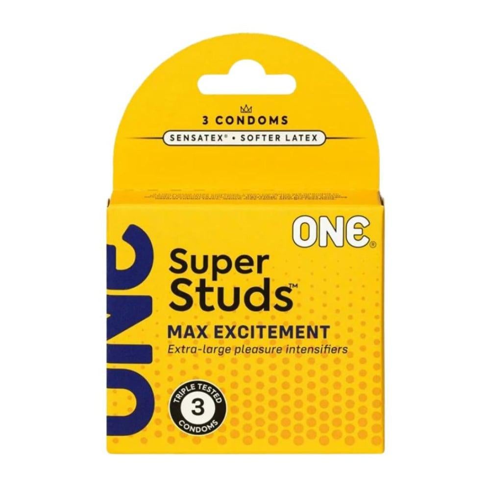 Презервативы латексные ONE Super Studs с шипами 3 шт. (ONE114937)
