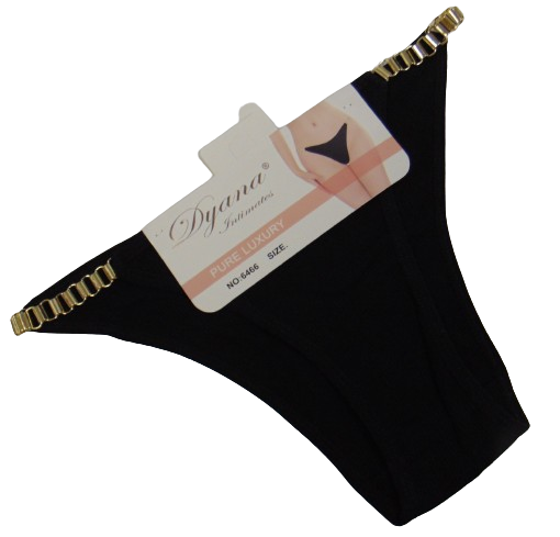 Трусы Dyana 6466 с цепочками по бокам L/XL Черный