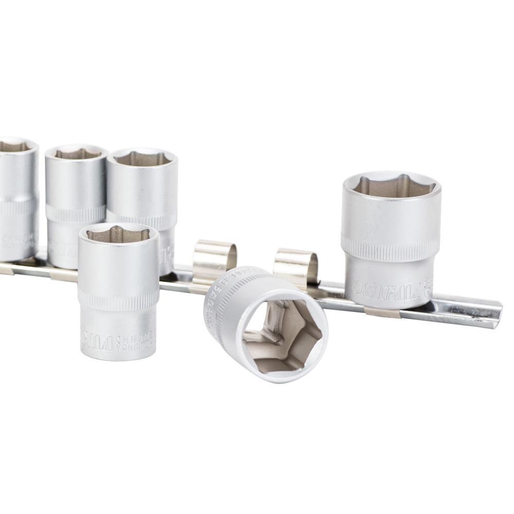 Набір насадок Sigma CrV шестигранних 1/2" на планці 10 шт. (6003681) - фото 3