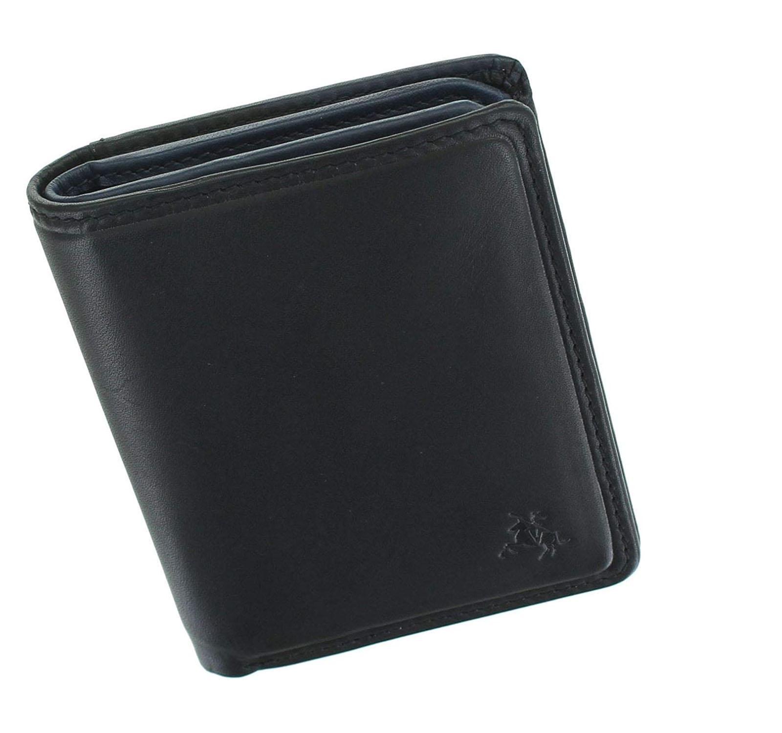 Кошелек мужской кожаный Visconti PLR70 Piana c RFID Black/Steel/Blue