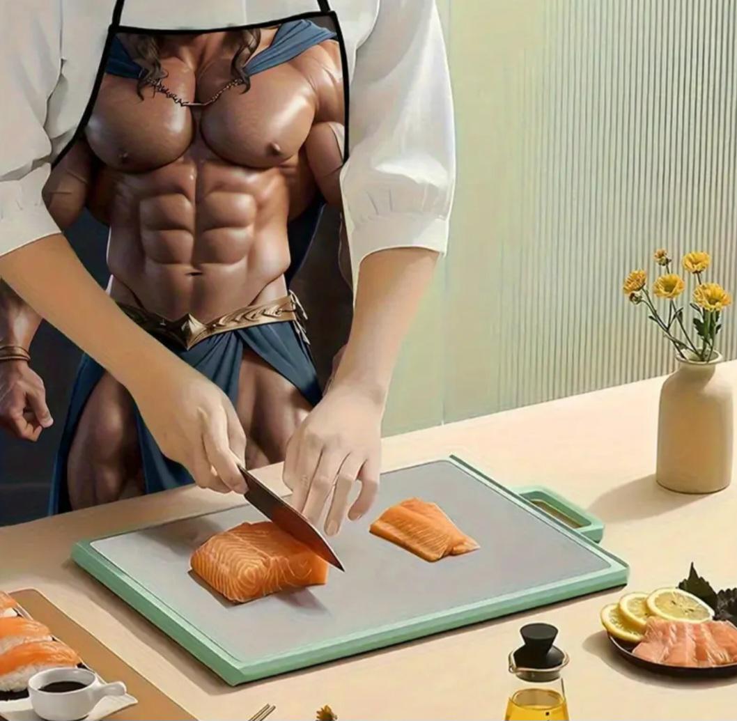 Фартук мужской прикольный Накачанный мужчина с мускулами 74x54 см Разноцветный (449994) - фото 4 Фартук мужской прикольный Накачанный мужчина с мускулами 74x54 см Разноцветный (449994) - фото 4