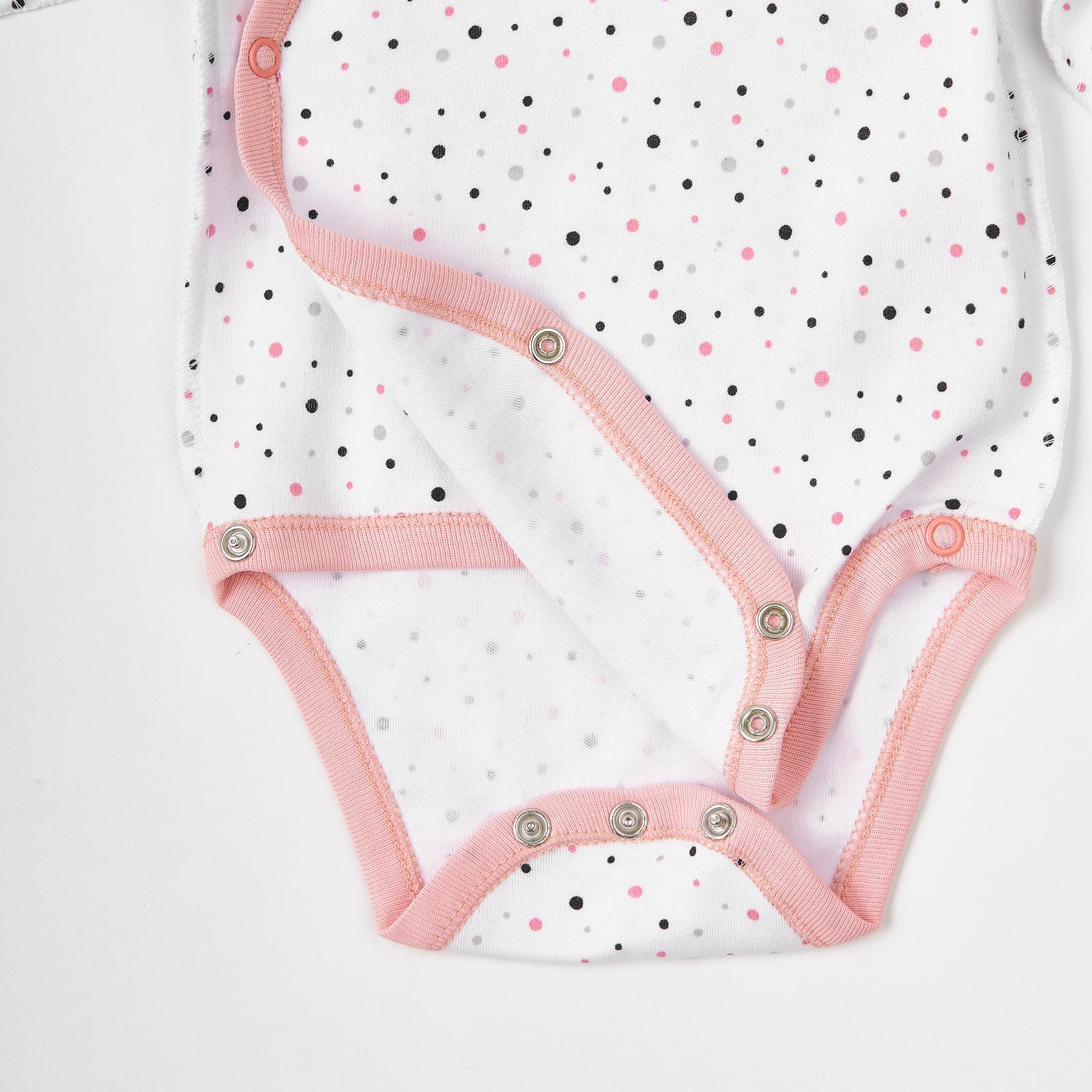 Боди с длинным рукавом на запах в горошек 56 см - фото 4