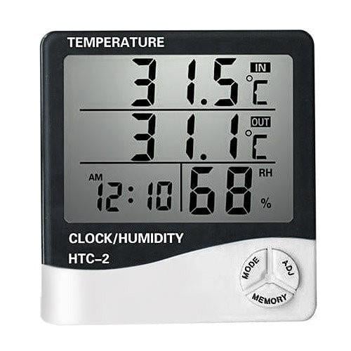 Термометр электронный HTC-2 с часами с выносным датчиком Белый