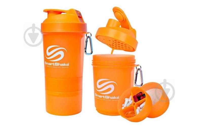 Шейкер planeta-sport 3-х камерный для спортивного питания Smart Shaker Original FI-5053 Оранжевый