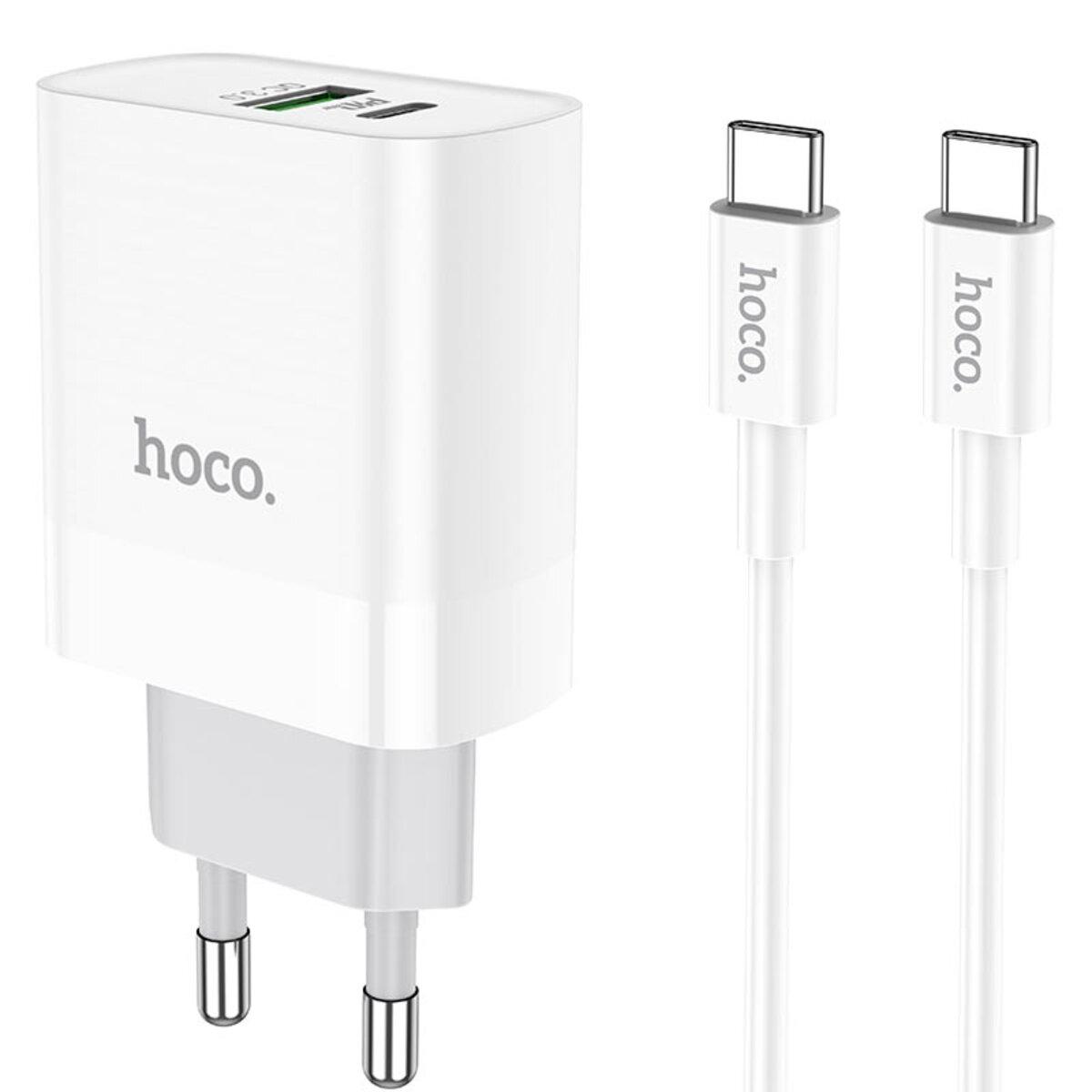 Зарядное устройство Hoco C80A Rapido PD20W+QC3.0 set Type-C to Type-C cable EU White (6931474740533)
