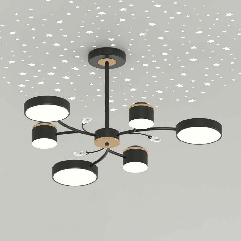 Люстра світлодіодна стельова Light House SRS-20323-6 зіркове небо Чорний/Золотий - фото 1 Люстра світлодіодна стельова Light House SRS-20323-6 зіркове небо Чорний/Золотий - фото 1