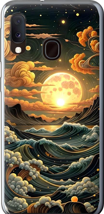 Чехол на Samsung Galaxy A20e A202F Арт волны (6332u-1709-42517)