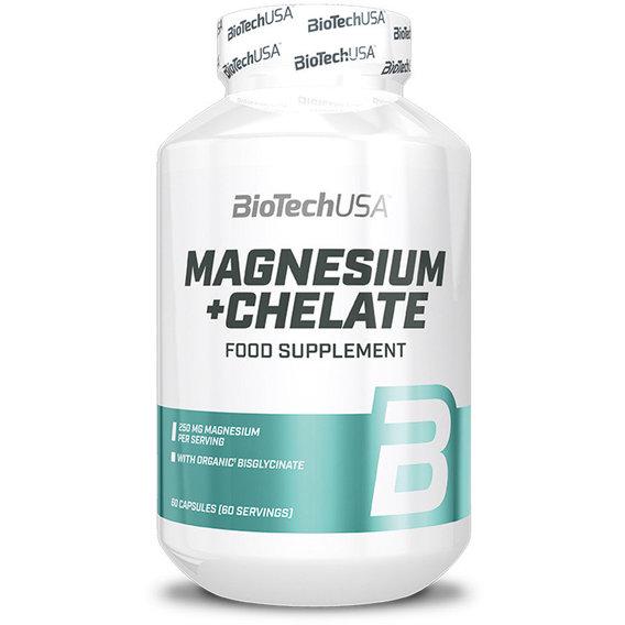 Микроэлемент Магний для спорта BioTechUSA Magnesium + Chelate 60 капс. - фото 1