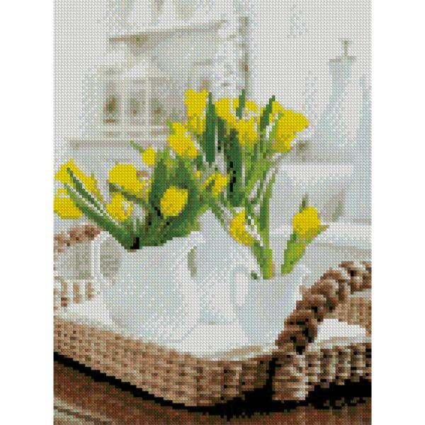 Алмазная мозаика Strateg Цветы Утренные тюльпаны 30х40 см на подрамнике (HX114-mt)