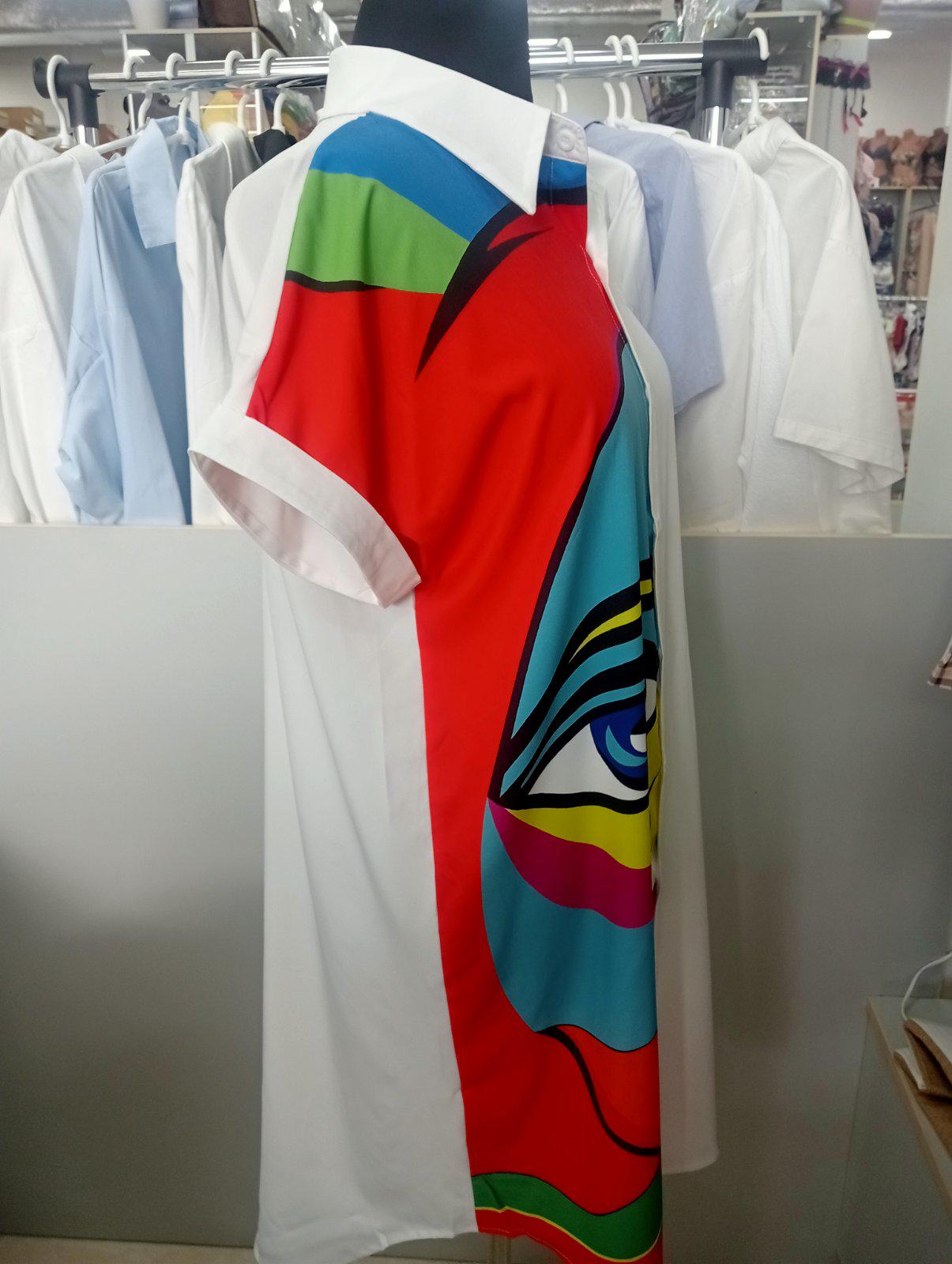 Сукня-сорочка з кольоровим принтом XL (00217) - фото 2