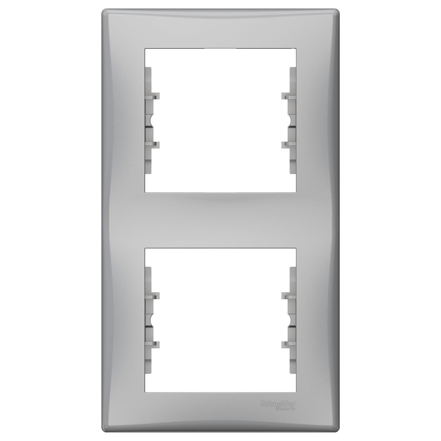Рамка для розетки Schneider Electric SDN5801160 2-я вертикальная алюминий (73965)