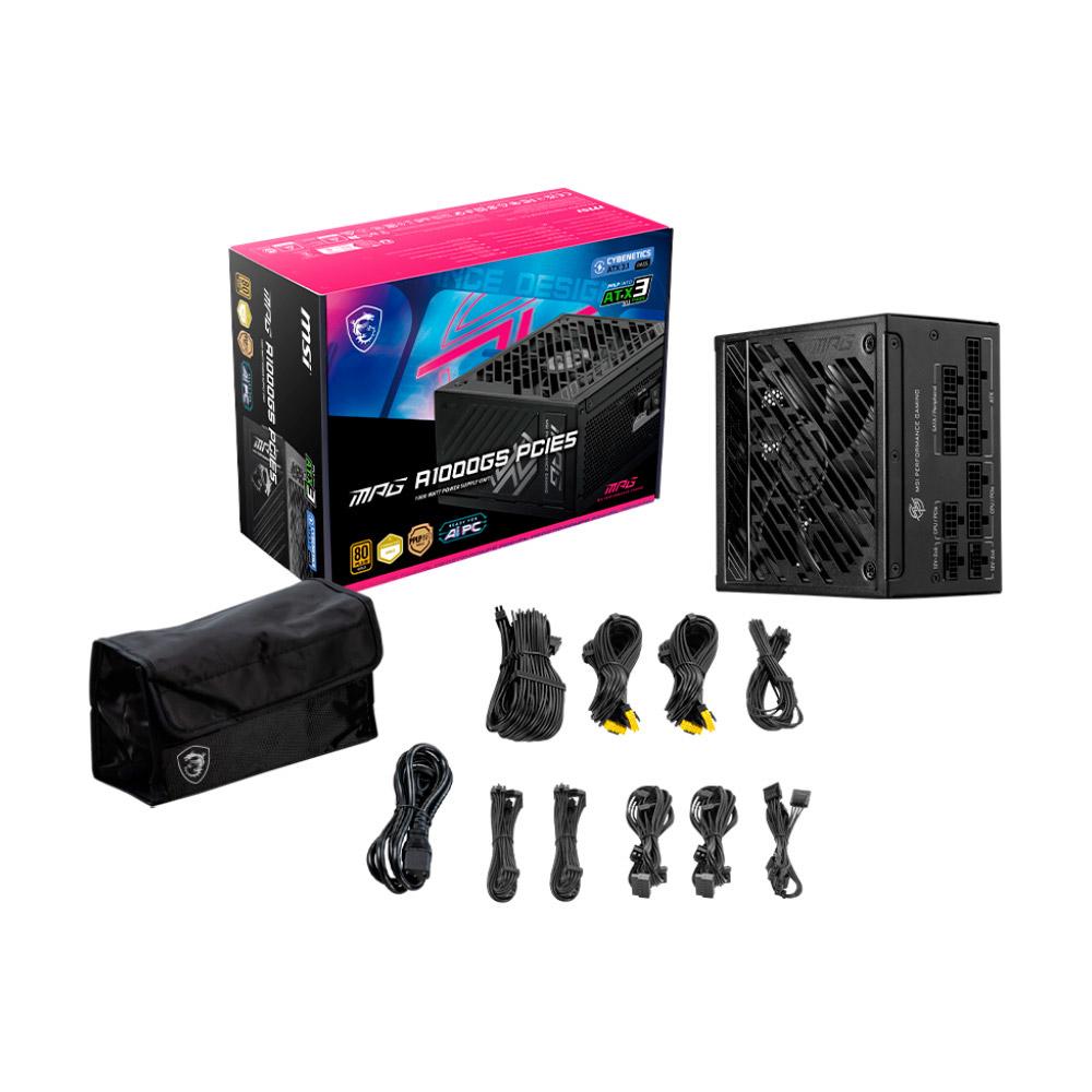 Блок живлення модульний MSI MPG A1000GS PCIE5 ATX 3.1 1000W 80+ Gold Black (29424545) - фото 8 Блок живлення модульний MSI MPG A1000GS PCIE5 ATX 3.1 1000W 80+ Gold Black (29424545) - фото 8