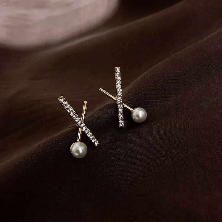 Сережки паличка з перлами (1514622319)