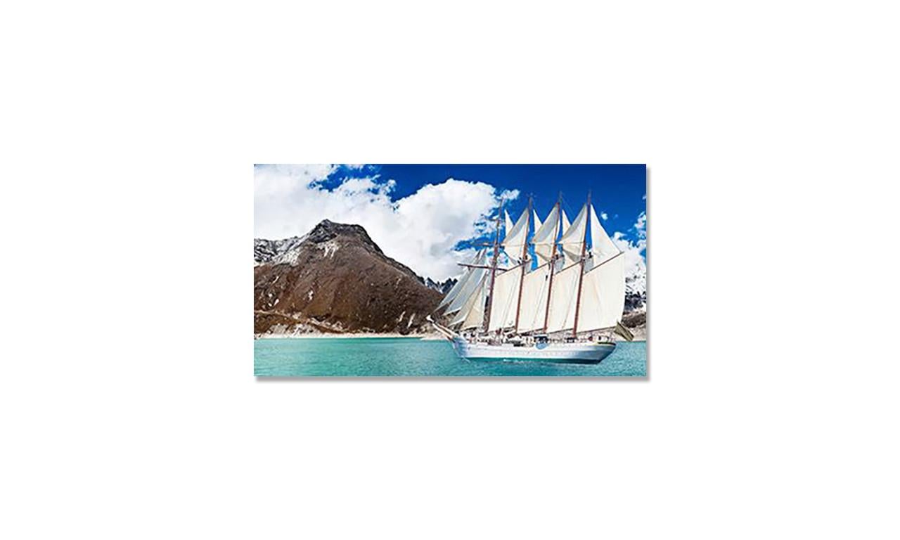 Наклейка виниловая на стол Zatarga Корабль с белыми парусами 650х1200 мм (1294193527)