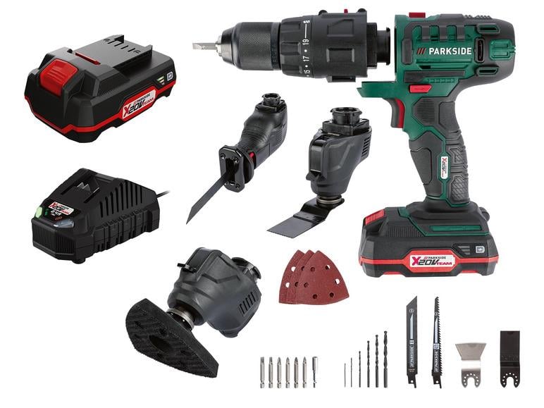 Набор шуруповертов/сабельная пила/реноватор/шлифмашина Parkside PKGA 20 Li C2 4в1 (11486682)