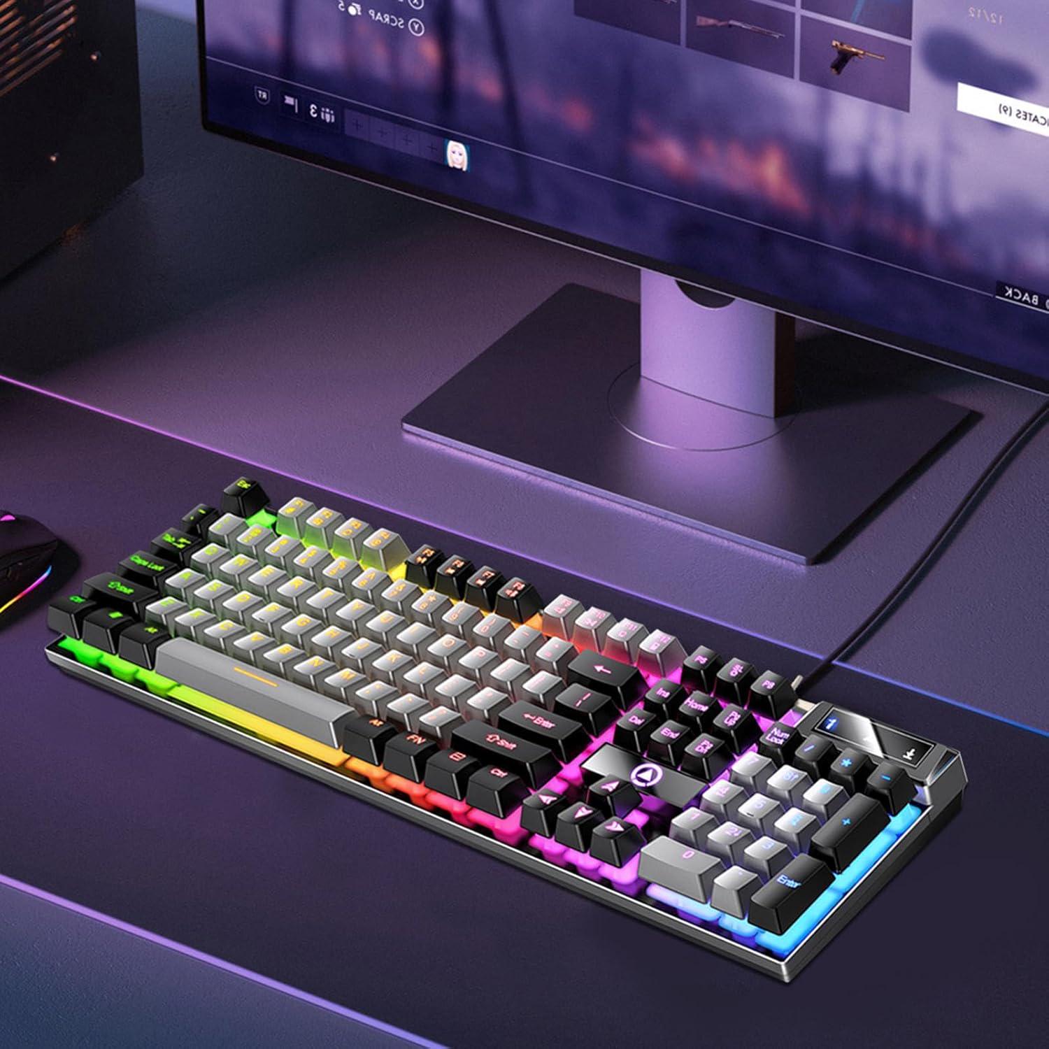 Клавиатура механическая YINDIAO с подсветкой RGB 7 цветов (YT897O) - фото 3 Клавиатура механическая YINDIAO с подсветкой RGB 7 цветов (YT897O) - фото 3