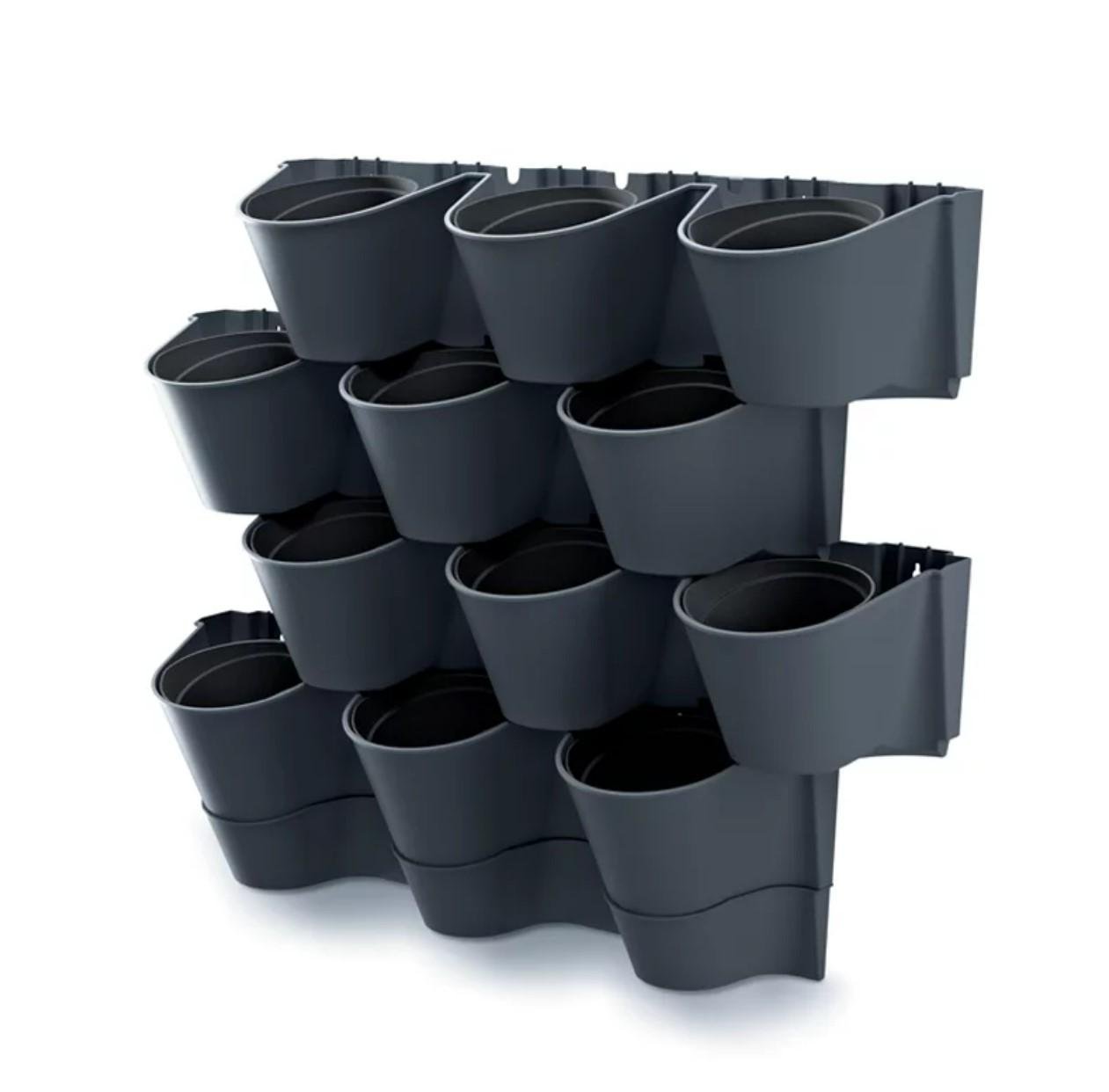 Горшки каскад для цветов Prosperplast Cascade Garden Vertical Антрацитовый (IO2W600W-S433)