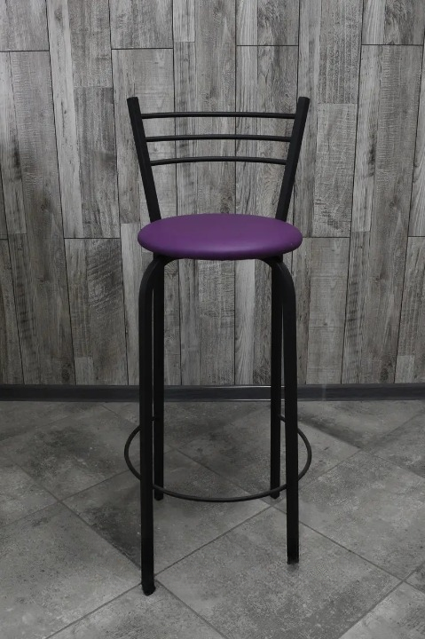 Барний стілець металевий 35х107 см Фіолетовий/Чорний (28373863)