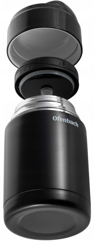 Термос пищевой Ofenbach из нержавеющей стали 1000 мл Черный (NB-101303) - фото 4