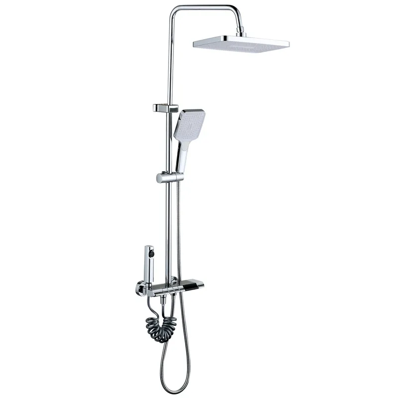 Душова система зі змішувачем MIXXUS Premium Riviera 009-J з кнопкою перемикання 4 режими з латуні Сталевий (MI6834)