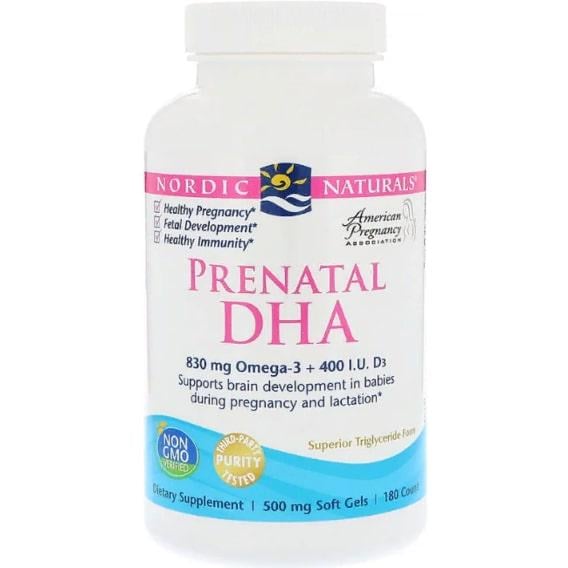 Омега 3 Nordic Naturals Prenatal DHA 500 мг 180 Soft Gels Unflavored (NOR-01748)