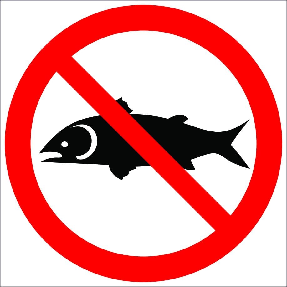 Знак Заборона лову риби ПВХ 15x15 см (59946)
