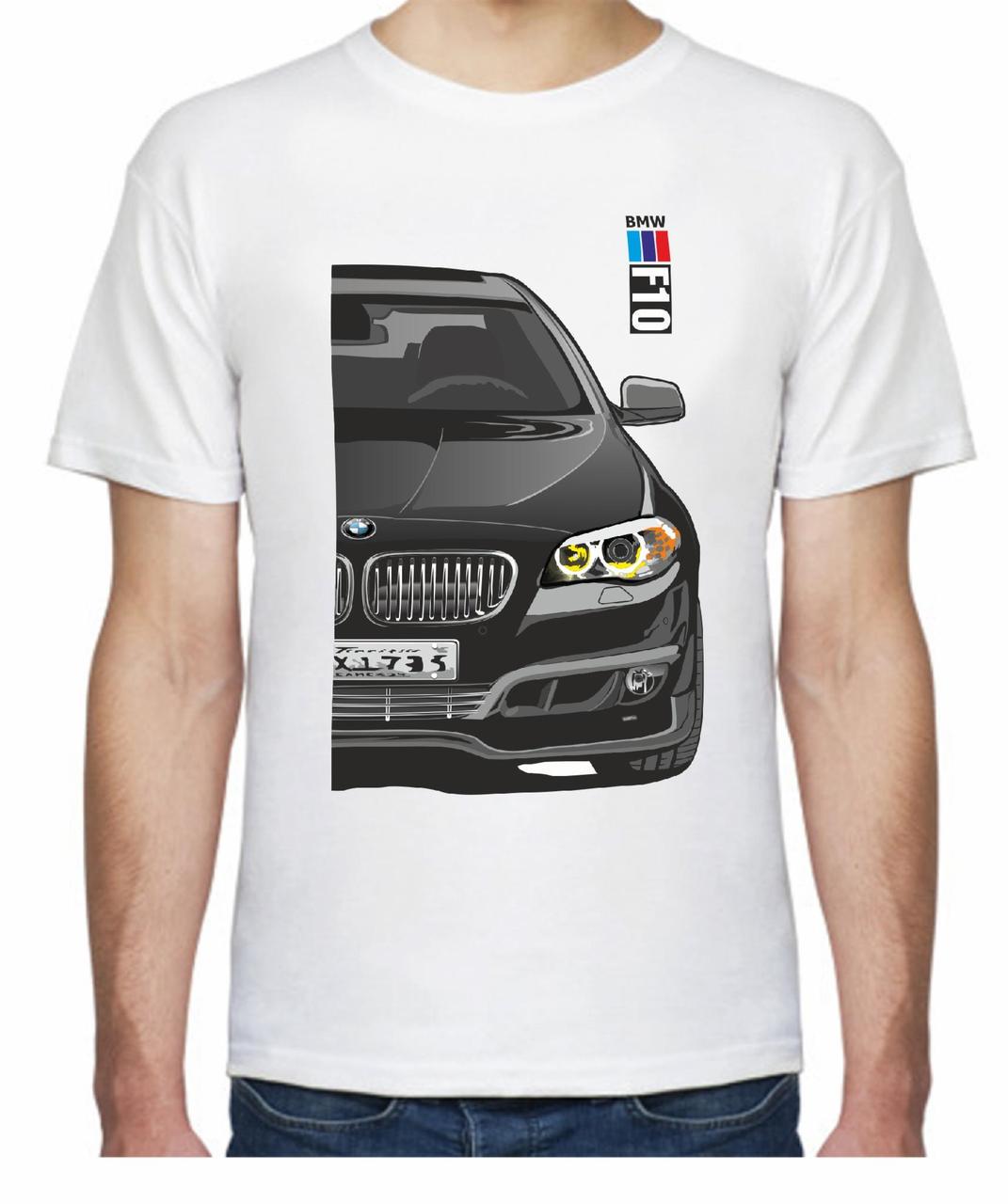 Футболка мужская Avtolife BMW F10 Stock FR 207310 L Черный/Белый (2496231557)
