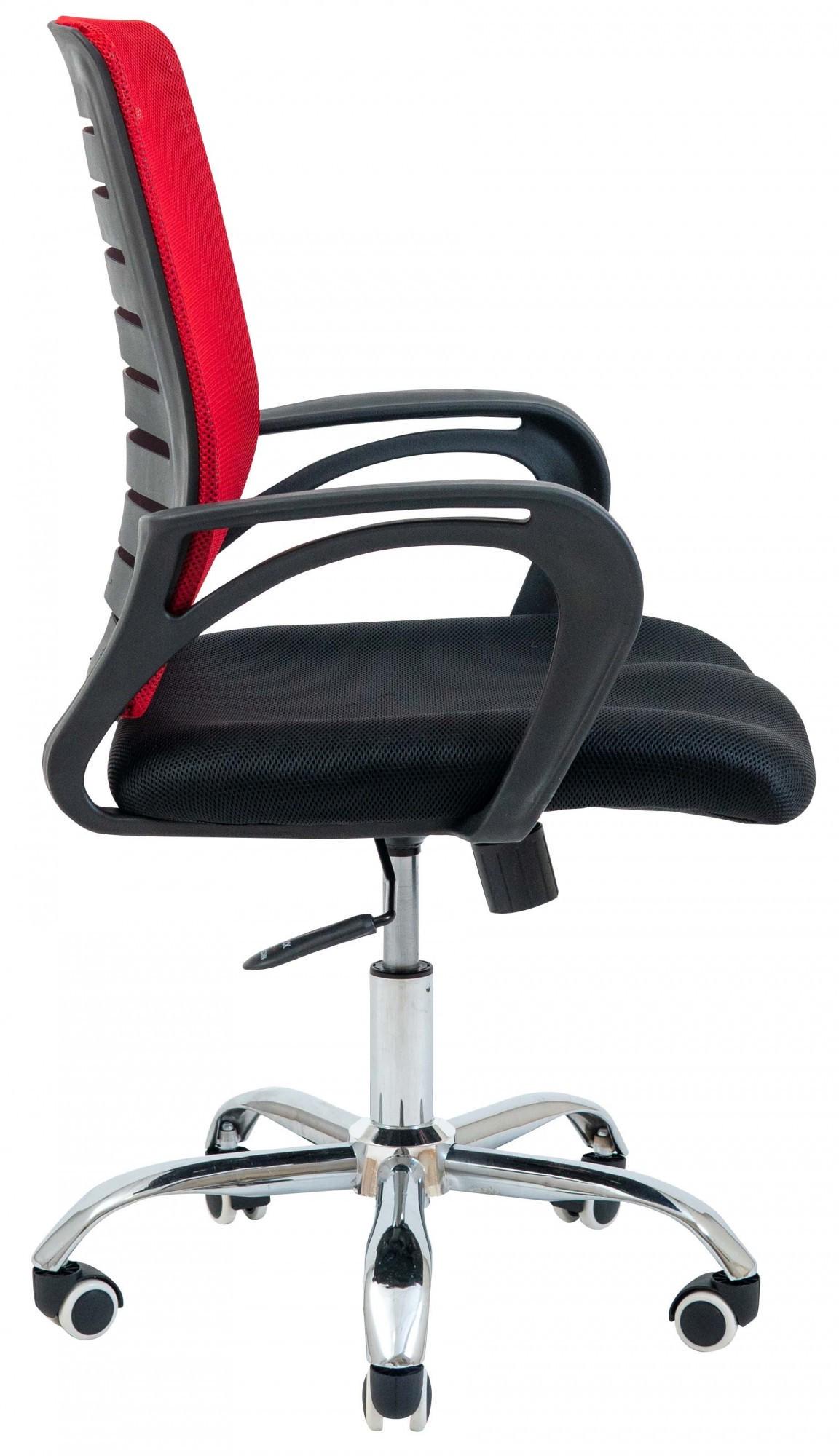 Кресло офисное компьютерное Flush Сетка Хром М1 Tilt Черно-красный - фото 3
