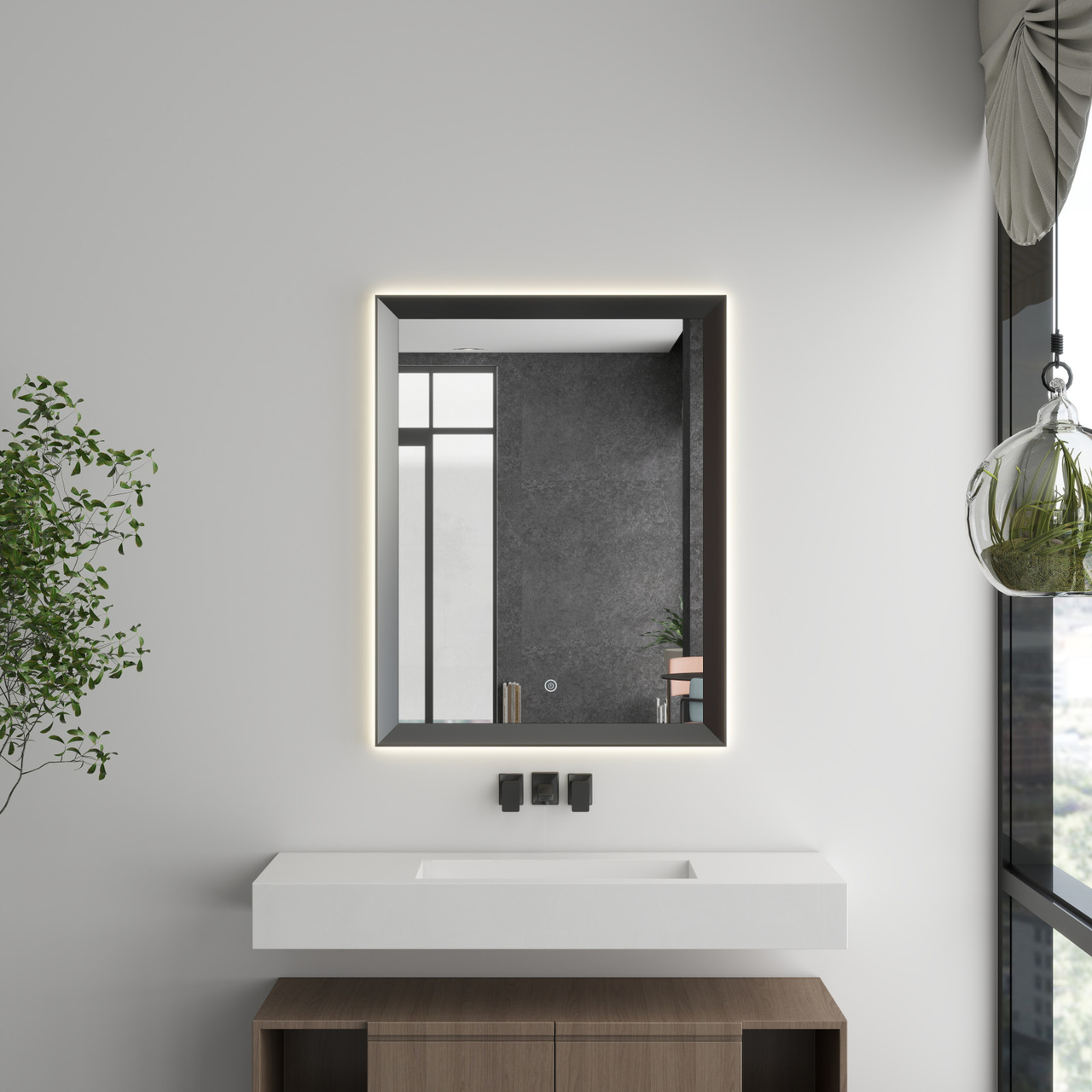 Дзеркало прямокутне для ванної кімнати Insana 702 з LED-підсвічуванням 80х60 см (А0060085)