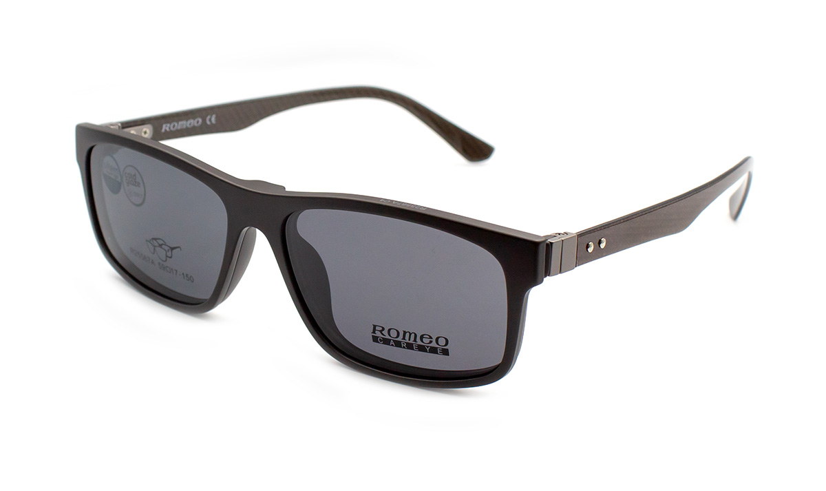 Оправа чоловіча пластикова Romeo 25567A-C4 з трьома змінними насадками та футляром (09520-2)