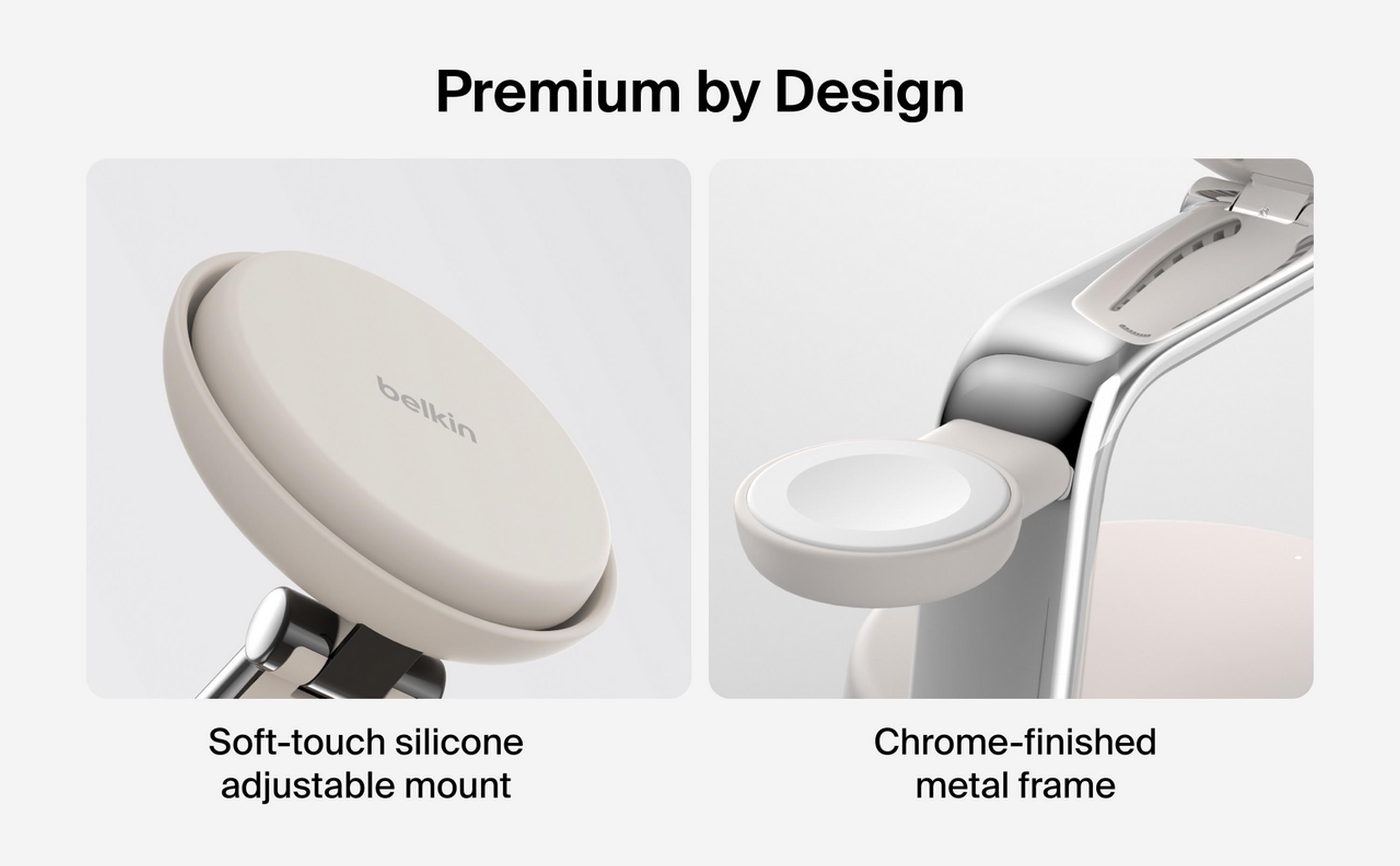 Зарядное устройство беспроводное Belkin UltraCharge Pro 3в1 Magnetic Charging Dock 25 Вт Sand (WIZ040KQS 30492628) - фото 5