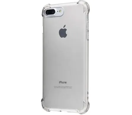 Силиконовый противоударный чехол с защитным стеклом 9H на Iphone 7/8 Plus прозрачный (HP31135441)