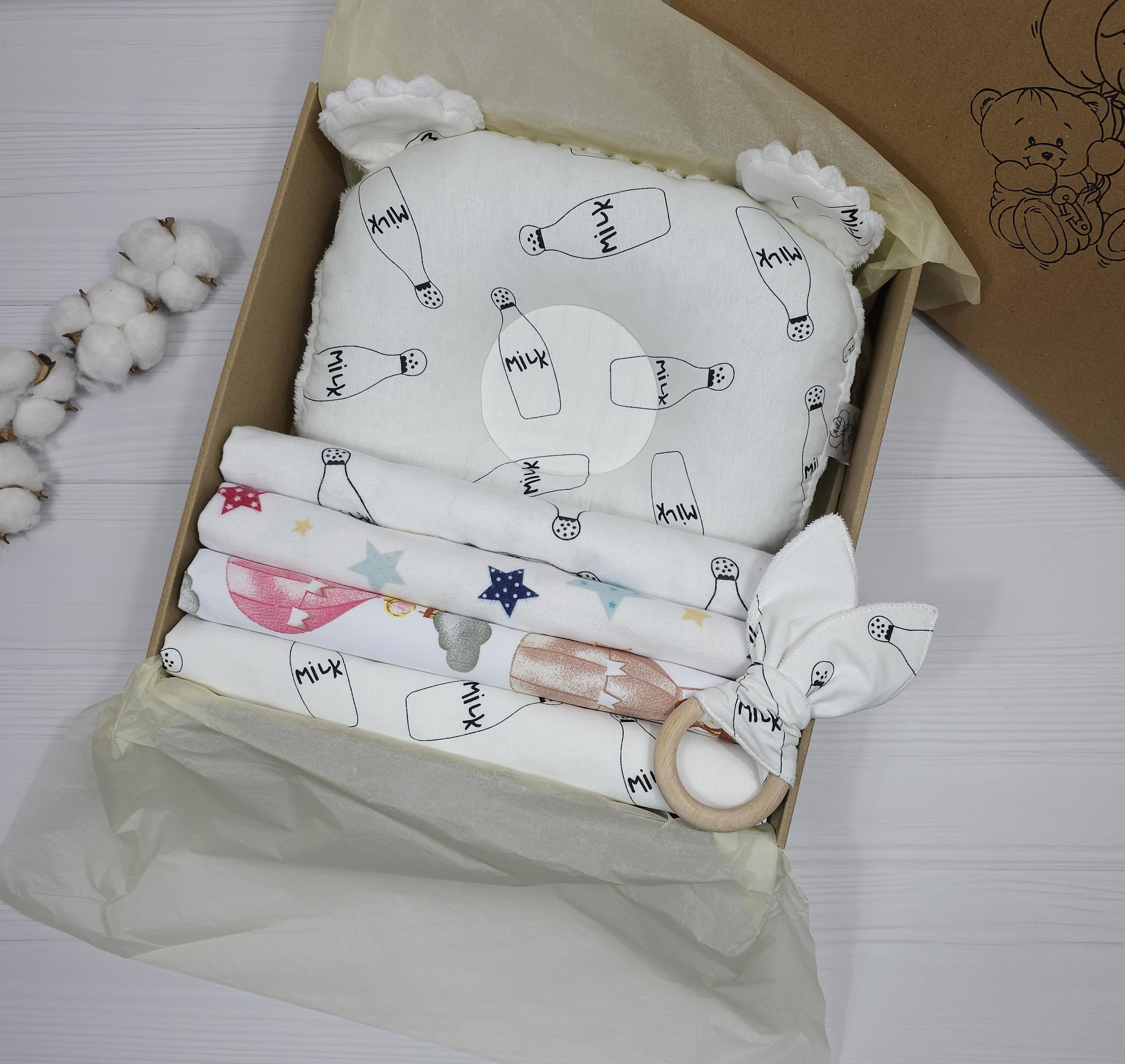 Набор пеленок a.l.babybox Милк и шары 6 шт. Белый (18236816)