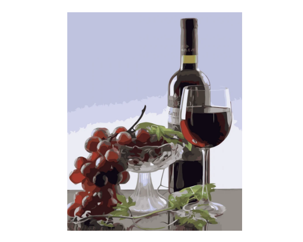 Картина по номерам Strateg Виноград и вино 40x50 см (VA-3733)