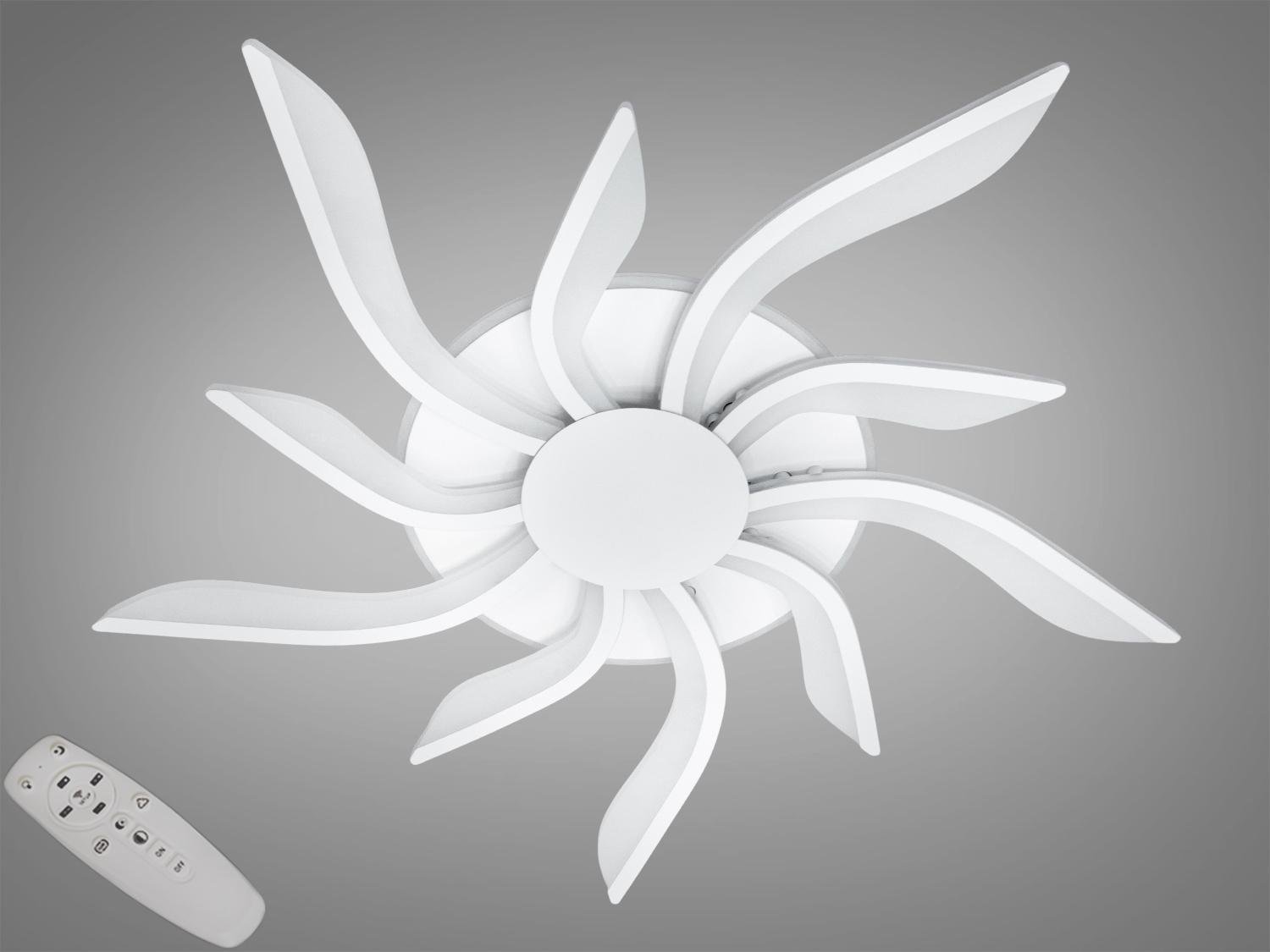 Люстра світлодіодна з пультом підсвіткою 82W Білий (2480/5/5WH 3col dim)