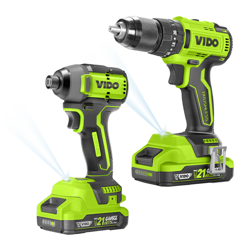 Комплект ударний шуруповерт/гвинтоверт Vido WD910410210 акумуляторний 21 В 230 Нм (27775954)