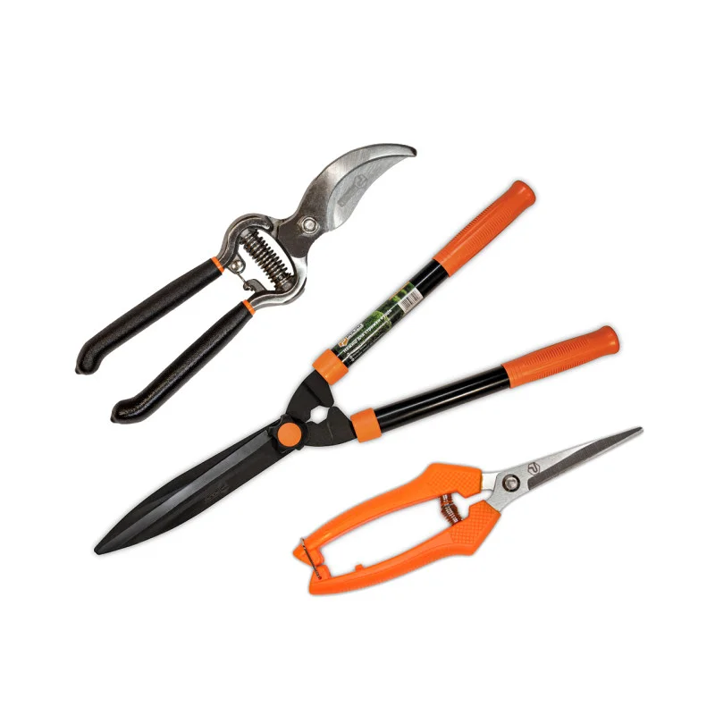 Набір садових інструментів Polax ножиці для стрижки кущів 550 мм/ножиці садові 190 мм/секатор 200 мм (770-22)