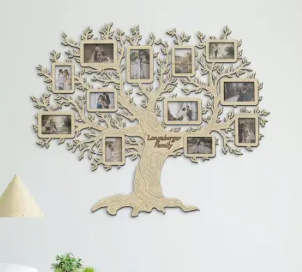 Фотоколлаж настенный Семейное дерево ручной работы на 12 фото Натуральный (tree_many_leaves_l) - фото 4 Фотоколлаж настенный Семейное дерево ручной работы на 12 фото Натуральный (tree_many_leaves_l) - фото 4