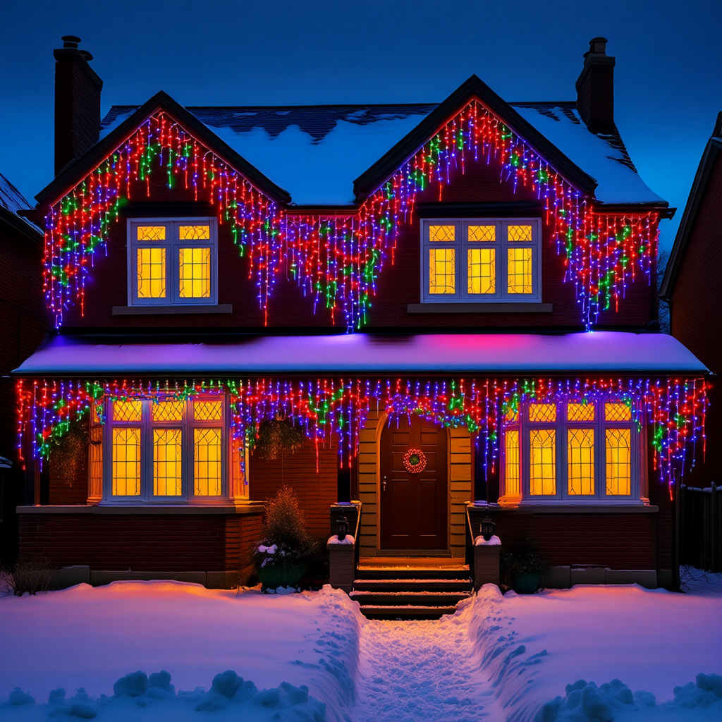 Гирлянда уличная Бахрома 335 LED от сети 20 м Мультиколор (21-107-20MWML)