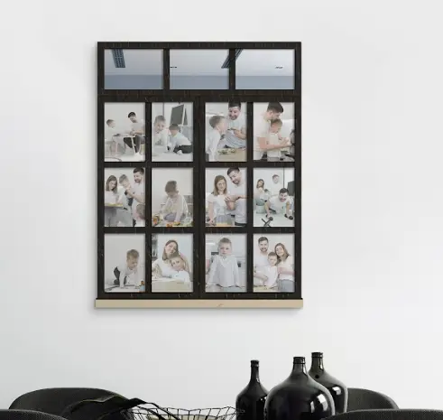 Фото-колаж у вигляді вікна на 3 горизонтальних та 12 вертикальних фото Чорний (window_collage-2) - фото 1 Фото-колаж у вигляді вікна на 3 горизонтальних та 12 вертикальних фото Чорний (window_collage-2) - фото 1