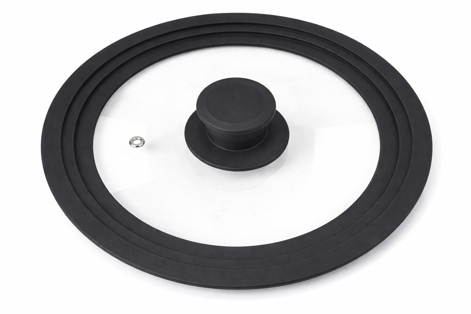 Кришка скляна з силіконовим обідком 3в1 d 18-20-22 см Black (30939)