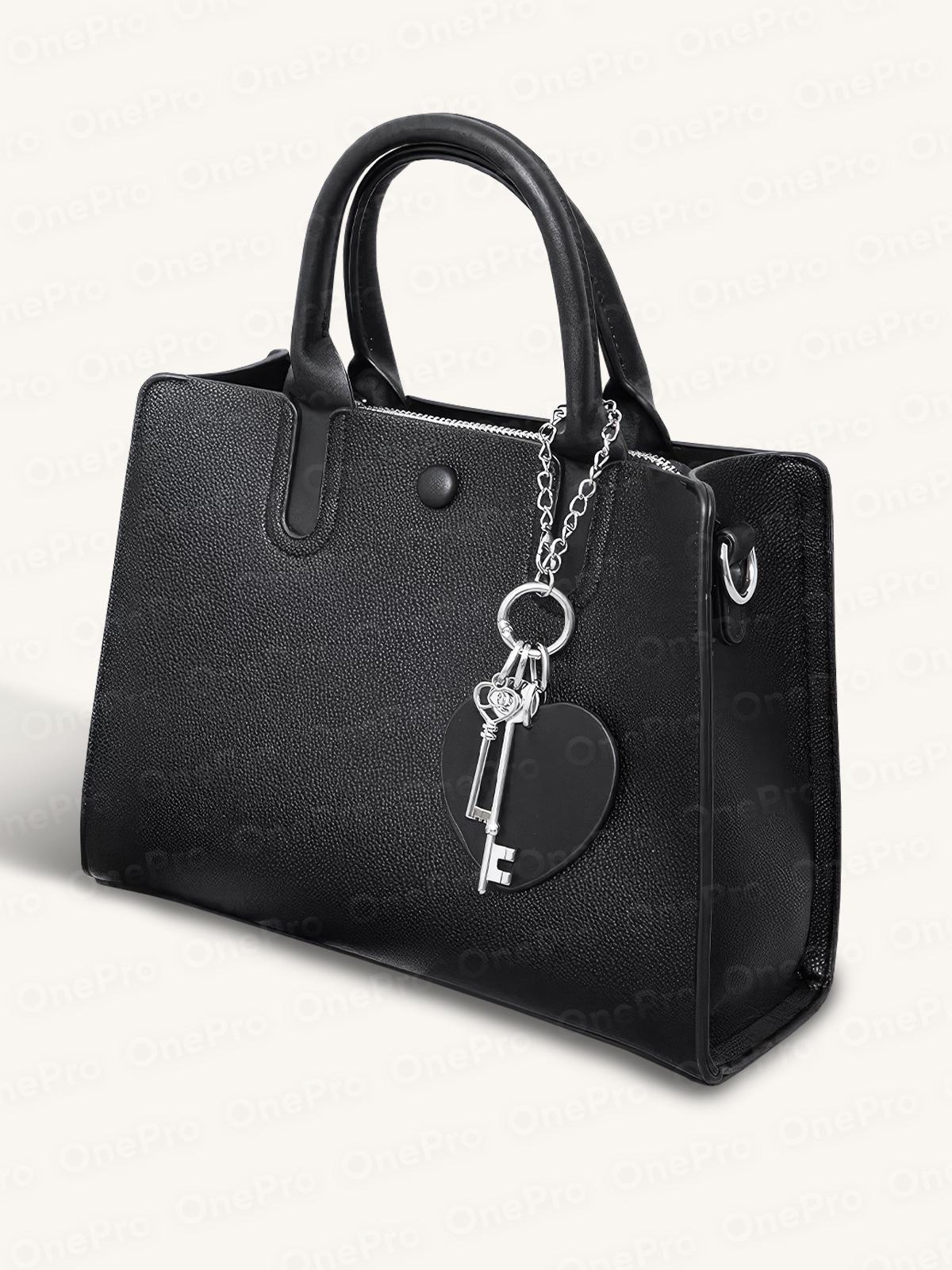 Сумка женская тоут через плечо на 3 отделения с 2 ремешками Черный (70156) Сумка женская тоут через плечо на 3 отделения с 2 ремешками Черный (70156)