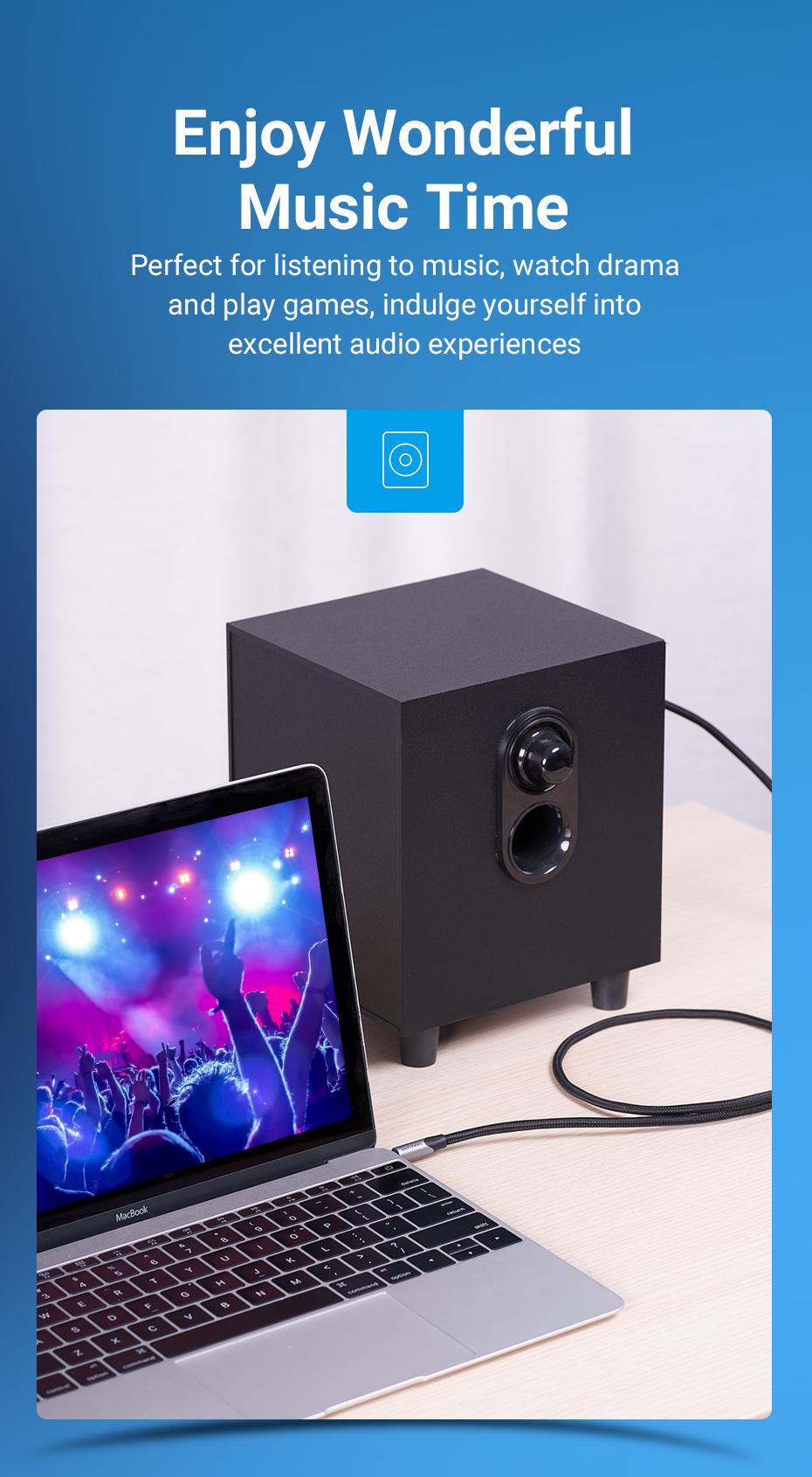 Кабель Vention 6.5 мм Jack-3.5 мм minijack HiFi стерео AUX на 6.35 мм нейлонове обплетення TRS 5 м Чорний (BAUHJ) - фото 6 Кабель Vention 6.5 мм Jack-3.5 мм minijack HiFi стерео AUX на 6.35 мм нейлонове обплетення TRS 5 м Чорний (BAUHJ) - фото 6