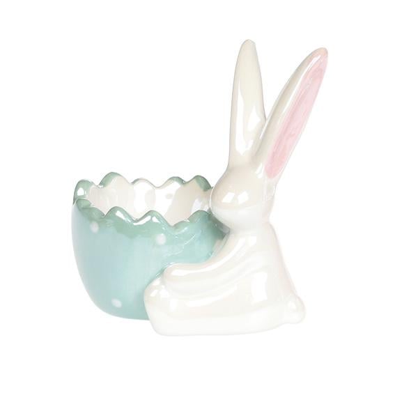 Подставка для яйца керамическая BonaDi Зайка Яблочный перламутр (733-307)