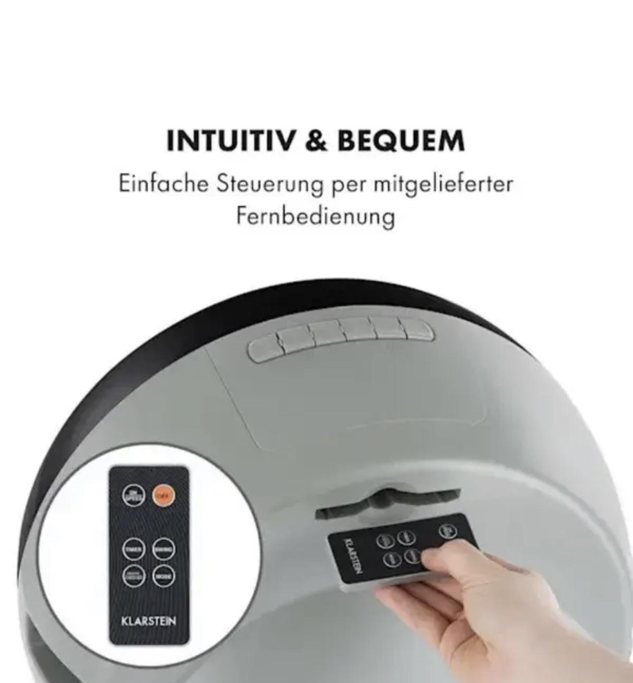 Вентилятор-охладитель KLARSTEIN Whirlwind 3в1 1600 м3/ч 90 Вт (10031487) - фото 7 Вентилятор-охладитель KLARSTEIN Whirlwind 3в1 1600 м3/ч 90 Вт (10031487) - фото 7