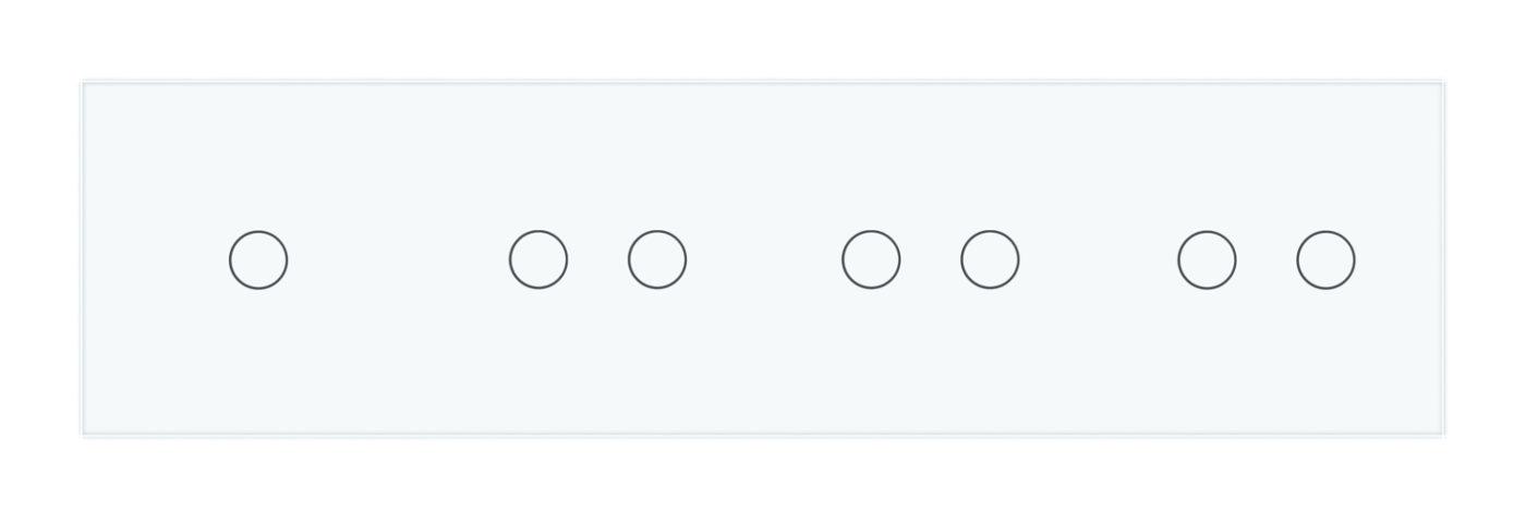 Сенсорная панель выключателя Livolo 7 сенсоров стеклянная Белый (VL-P701/02/02/02-8W) - фото 2