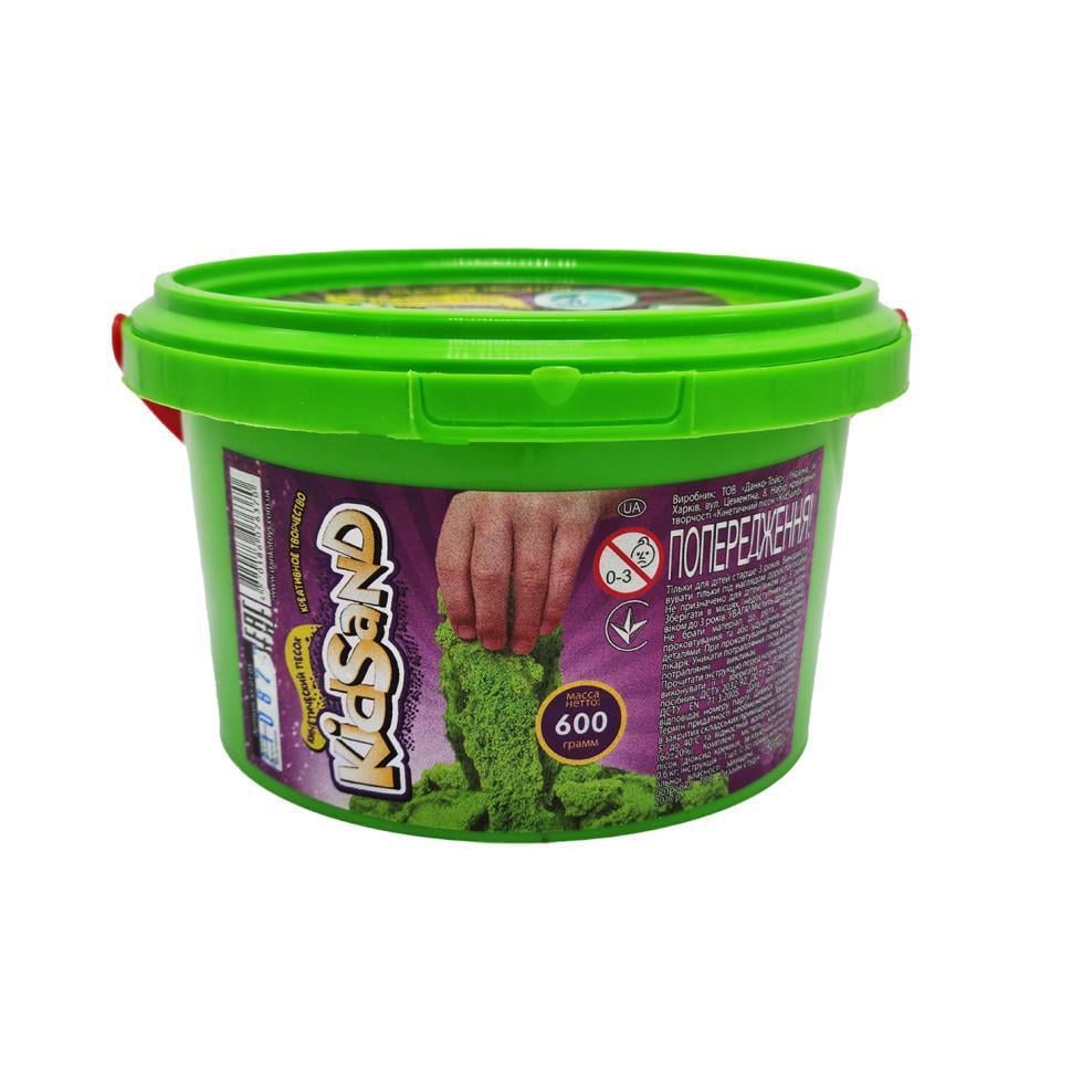 Креативна творчість кінетичний пісок Danko Toys KidSand KS-01-05 600 г Зелений (RLT33151s43839)